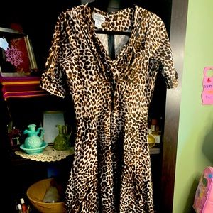 Unique vintage leopard swing dress